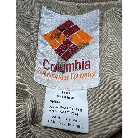 Vintage 80s Vest Tan Fly Fishing Hunting Pockets Men's Size XL Columbia - Picture 6 of 10